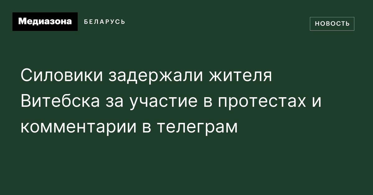Силовики задержали жителя Витебска за участие в протестах и комментарии ...