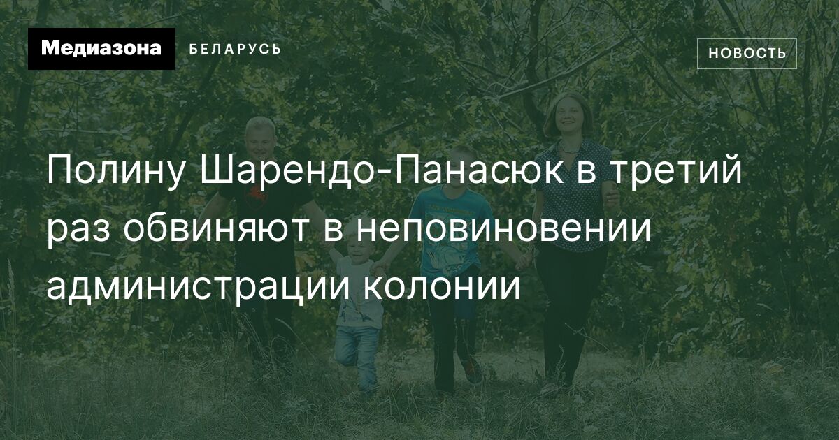 Полину Шарендо-Панасюк в третий раз обвиняют в неповиновении ...