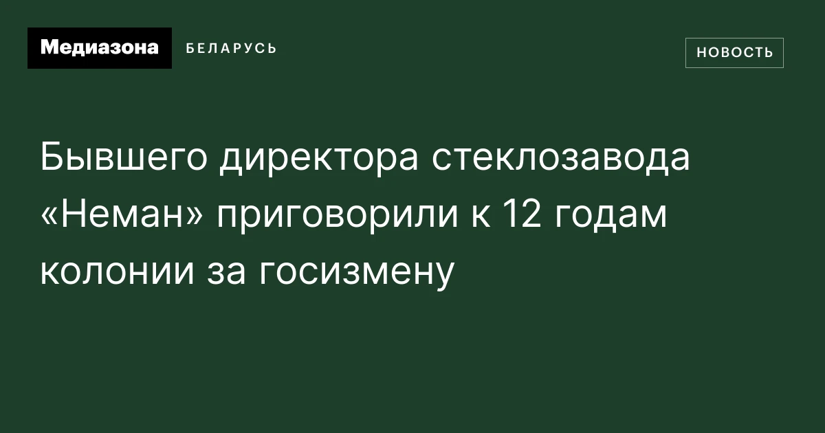 Бывшего директора стеклозавода «Неман» приговорили к 12 годам колонии ...